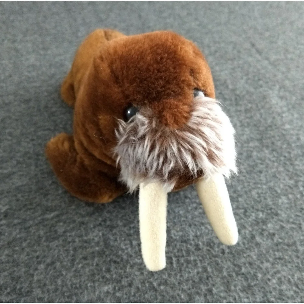 Vintage Dakin WALRUS Plush Brown Ground Nutshells Weighted Stuffed Animal‎ 1975
